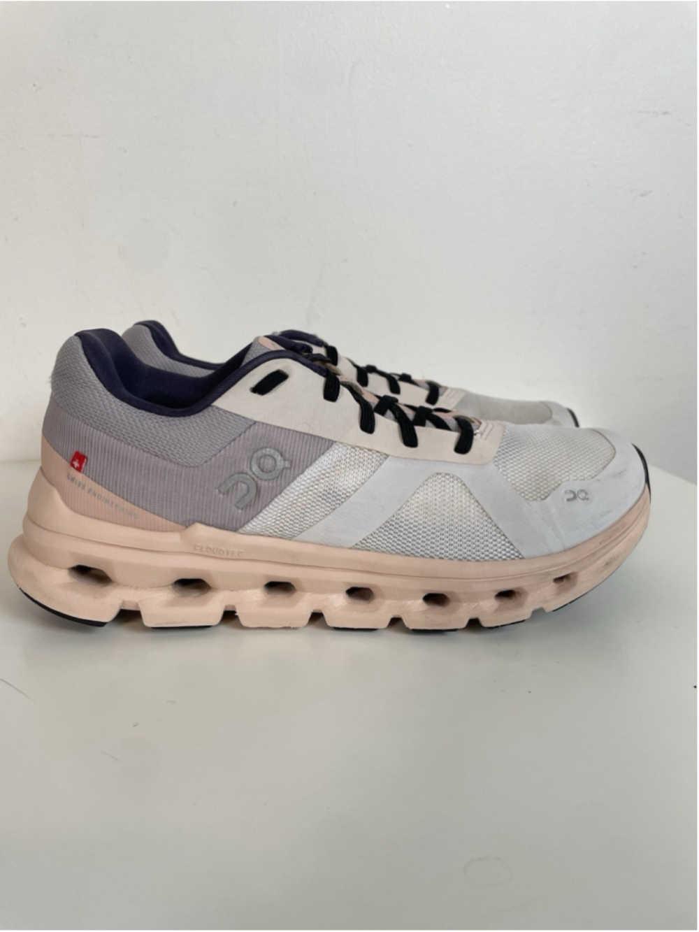 On Cloudrunner Running Shoes Women Size 8 Gray Pink Sneakers